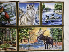 Lot 6 Wildlife Panels Safari Animals Woodland Cotton Fabric Bundle