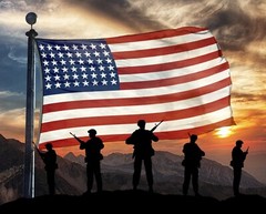 48 Star Flag ~ 36″~ Military, Quilt of Valor, USA David Textiles Fabric Panel