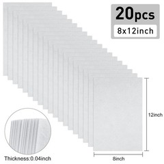 20 Pcs White 8×12 In 1mm Thick Premium Soft NonWoven Felt Fabric Sheets