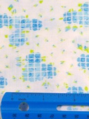 vintage FLANNELETTE fabric soft blue rose floral material 4 yards lightweight