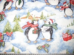 Christmas Penguin Brother Sister Design Studio 1 yard Holiday Snow 36″ x44″ wide