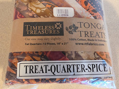 Timeless Treasures Tonga Treats Fat Quarters, Treat Quarter Spice Quilt Pattern