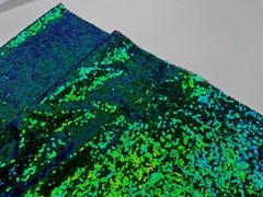 3mm Mermaid Sequin Fabric – Sparkling Iridescent GREEN Purple Sequins 120cm wide