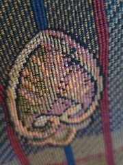 VTG Plaid Tartan Tapestry Fabric English Cottage Berries, Medallions 55” BTY