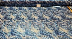Digitally Printed Stretch Sequin on Spandex Fabric Sold BTY “Blue Waves”