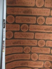 Western Theme SAYINGS ALLOVER Peter Horjus Cotton Fabric BROWN SBTYx44 NEW