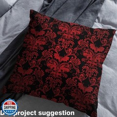 Erosebridal Red Ombre Damask Fabric for Adult Girls and Women, Gothic Victori