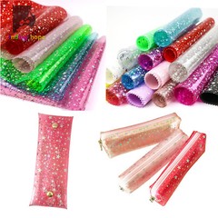 A4 Iridescent Hologram Transparent PVC Vinyl Star Fabric DIY Bows Earring Making