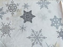 1 yard WINTER CELEBRATION Red Rooster SILVER SNOW FLAKES 25201 cotton fabric OOP