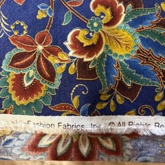 Fashion Fabric Cotton Multi Color . Brown Gold Blue Green Design 39”X41”