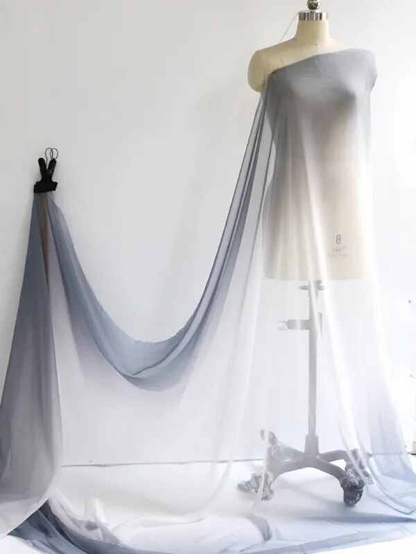 Ombre Chiffon 58” Wide 30D Gradient Chiffon Sheer Fabric Dancing Scarf Wedding