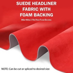 Cost-Effective 96″ x 60″ Red Suede Headliner Material with Foam – Durable & Soft