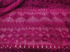 Margenta Stripe Lace Fabric Circle and Stripes Special Occasion Apparel