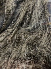 100% Silk Chiffon With Lurex Abstract Metallic Wave Fabric By The Yard 43″Wide