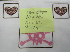 Fabric Cotton Skulls and Hearts on Pink 4 piece