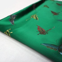 1M Satin Silky Fabric Jasper Cloth Butterfly Pattern Brocade Cheongsam Dress Sew