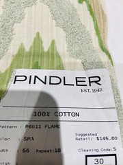 Pindler & Pindler Embroidered Fabric showroom sample 27×27