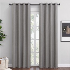 Taupe Linen Blackout Curtains 90 Inch Length 2 Panels Set for Bedroom Living …