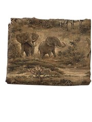 Safari Animal Print Upholstery Fabric Tapestry 12×5 Ft Elephant Zebra Jungle