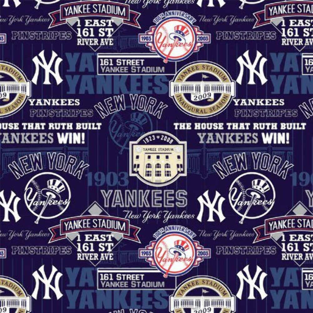 New York Yankees Stadium MLB American League East Cotton Fabric