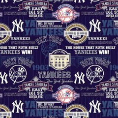 New York Yankees Stadium MLB American League East Cotton Fabric