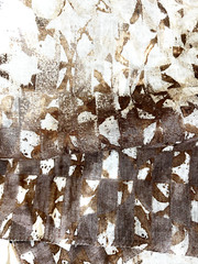 Casamance Sheer Designer Fabric Sample Geometric Brown Metallic Copper Set of 3