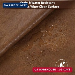 Faux Leather 1.0mm Upholstery Fabric by the Yard 55×36 Inch Yellow Brown | PU Wa