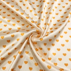 1 Yard X 1.48 meter Love Hearts Satin Fabric Silky Charmeuse Material For Scarf
