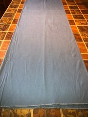 Med. blue cotton canvas/satin weave fabric, 90.5″ (2.1yd)L x 47″W, new bolt cut