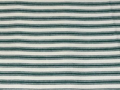 66″ X 60″ Vintage Green & Creamy White Ticking Stripe Cotton Fabric Nice Weight