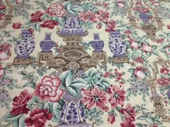 Braemore floral print on cotton fabric by the yard drapery pillows purple