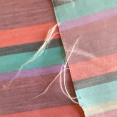 2.5 YD Vertical Stripe Shirting Apparel Fabric Multicolor Blend Fiber