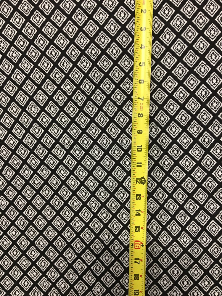 Rayon Stretch Jersey Knit Fabric Beautiful Geometric Black and white print 9 oz