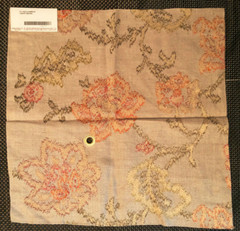 MULBERRY Larissa in Sienna/Rose 17 1/2 x 17 3/4″ Embroidered Floral Fabric