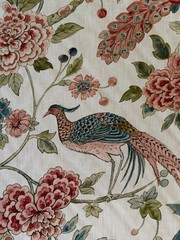 Indienne Peacock Linen Fabric by Sanderson 2 Yards