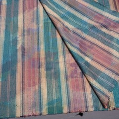 Vintage Adobe Upholstery Fabric 10 Yd Heavy Textured Southwestern Stripe Rustic