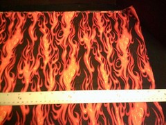 WASHED & IRONED Flames, black background Fat Quarter 18″X21 1/2 ” Cotton Fabric