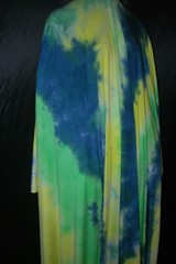 Rayon Spandex Tie-Dye Print Jersey Knit Fabric Teal Lime Yellow Combo 9 oz