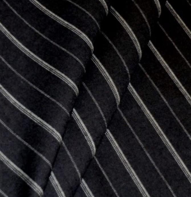 Ralph Lauren Fabric, Upholstery Wt, Cotton, Wool Blend, Meaden Stripe Charcoal