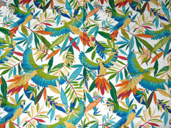 2013 Richloom Cotton Canvas Style Fabric Jungle/Macaw Birds 1yd x 56″