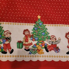 Vintage Raggedy Ann & Andy Christmas Border Daisy Kingdom #1758 7 3/4 Yards 45”