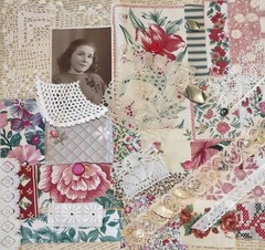 Slow stitch junk journal kit Vintage fabric pieces lace Sewing and Craft K#26