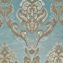 Damask Azure Renaissance Jacquard Upholstery / drapery fabric by the yard