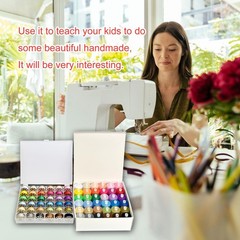 72Pcs 36 Colors Prewound Metal Bobbins and Thread Spools for Hand & 36