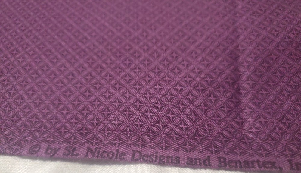 St. Nicole Designs for Benartex Purple Geometric Tonal Cotton Fabric 2 Yards