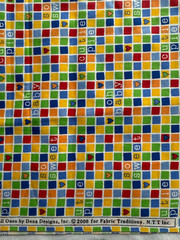 3.5 yds x 44” Lil Ones Dena Designs Colorful Squares Cotton Fabric Unisex Baby