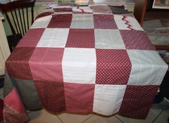 Mauve Pink Floral Cotton Fabric Unfinished Blanket Quilt Top – 51×90