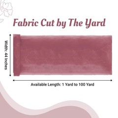 Dusty Pink Organza Fabric, 10 Yards Continuous, 45” Wide, Wedding Party Decor…
