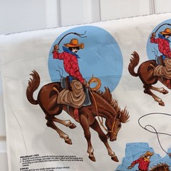 VIP Cranston Print Works Cowboy Appliques Cotton Panel 17″ x 44″