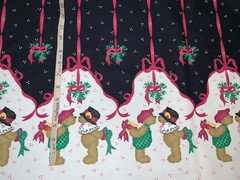 NEW Daisy Kingdom Mistletoe Bears Christmas Border 100% Cotton Sold by 1/2 Yard